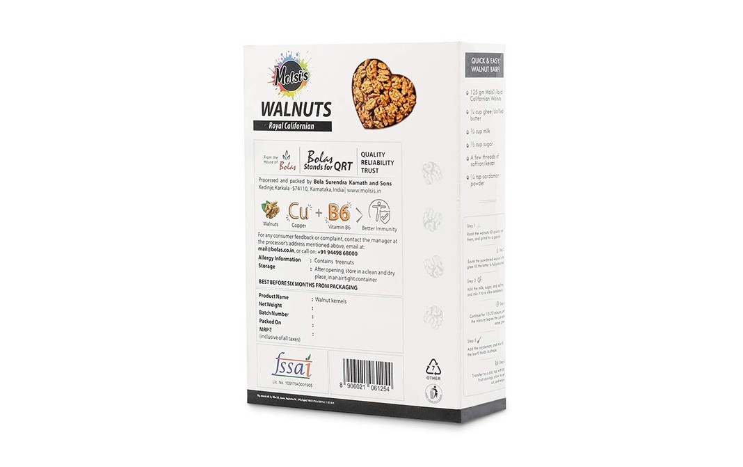 Molsi's Walnuts Royal Californian    Box  200 grams